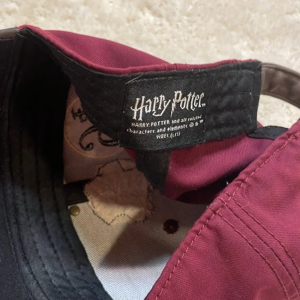 Harry Potter Hogwarts Womens  Patch Baseball Hat Faux Leather Curved  Bill